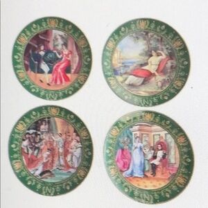 Set of 4 Plates, De Limoges Napoleon De Boulme Porcelain Collector Plates France